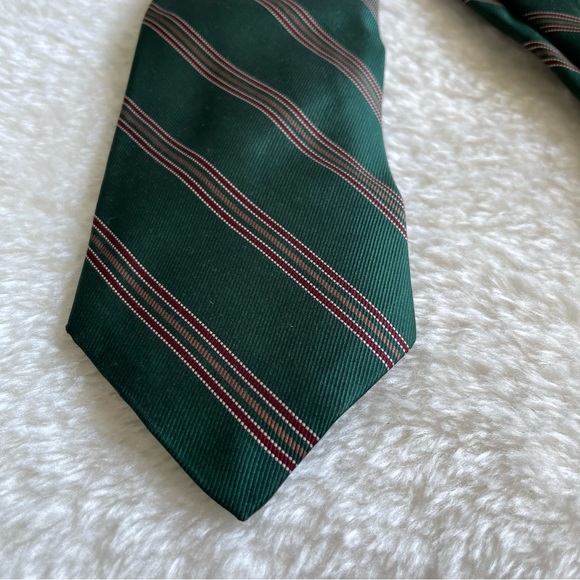 Robert Talbott Dark Green Diagonal Striped Neck Tie - Picture 2 of 10
